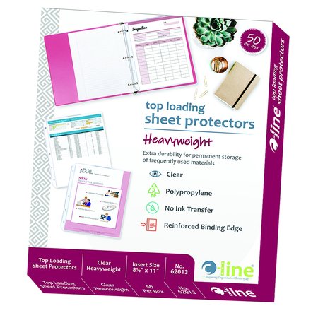 C-Line Products Heavyweight Polypropylene Sheet Protector, clear, 11 x 8 12, 50PK 62013